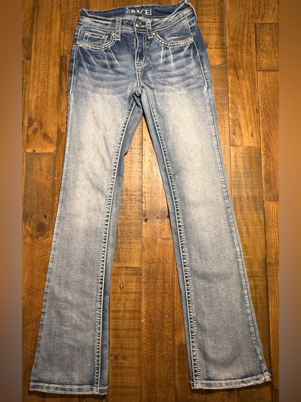 Grace in LA Embellished Bootcut Jeans Women’s 00-23 Y2K Western